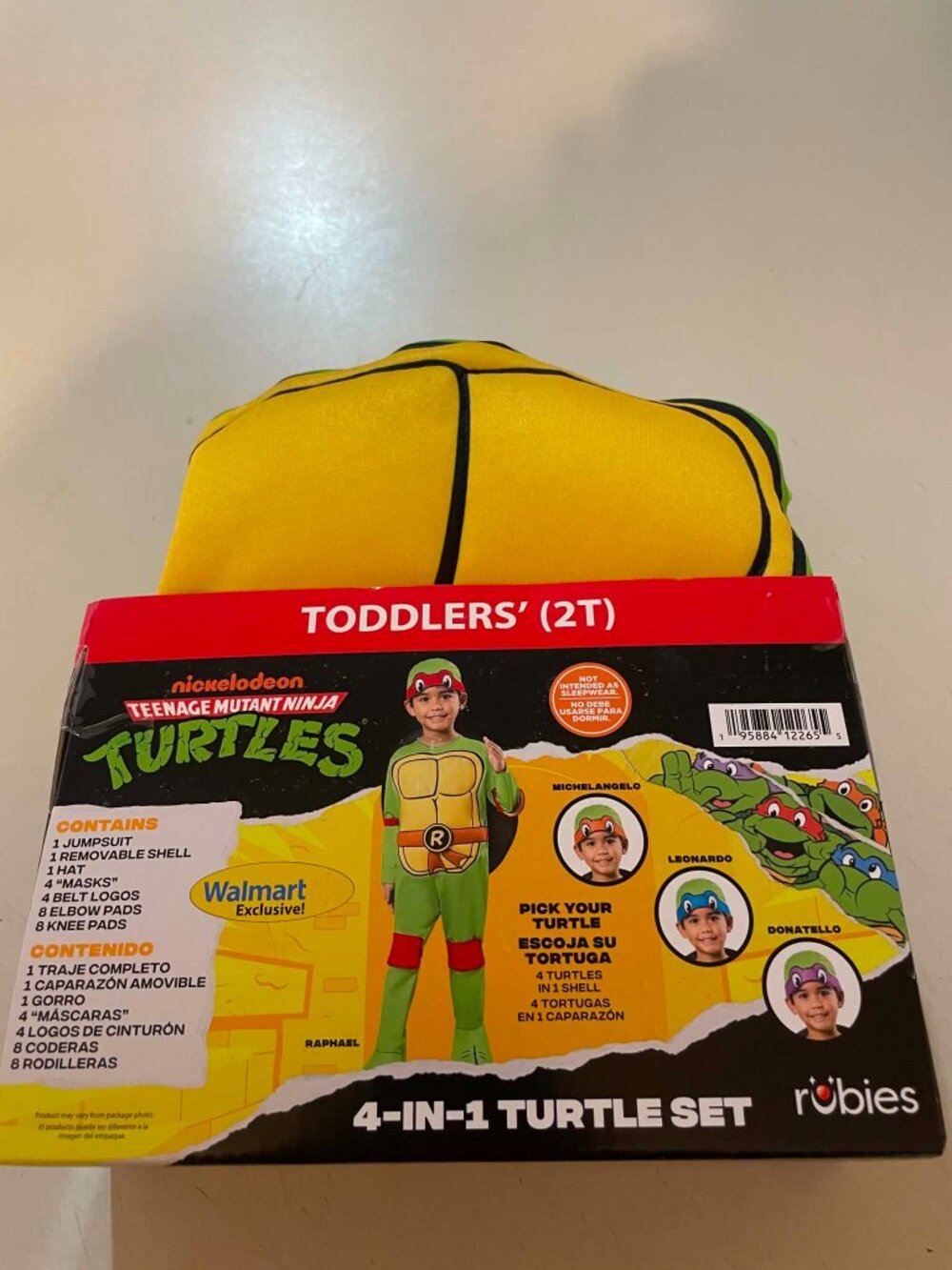Brand New Teenage Mutant Ninja Turtles 4-in-1 Halloween Costume for Toddler, 2t. - Picture 2 of 3